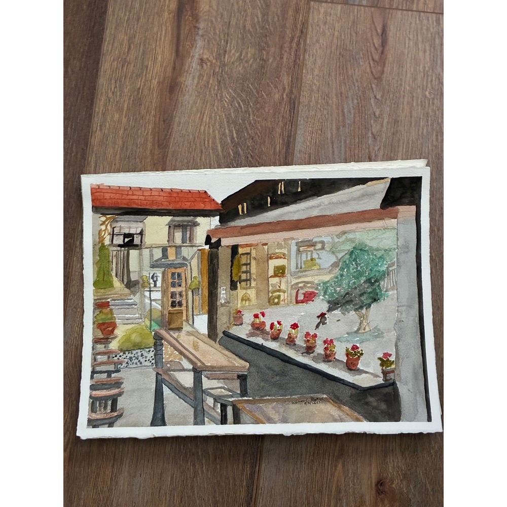 Cite Medievale de Perouges 2022 Warren C Plauche Original Watercolor Painting